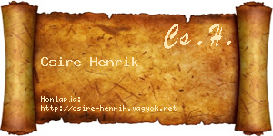 Csire Henrik névjegykártya